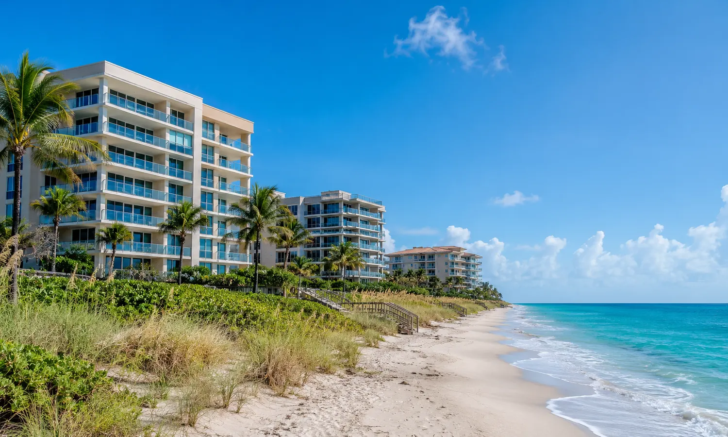 Illustrated ocean pier and beach representing Juno Beach, Florida